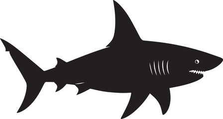 Fototapeta premium Ocean Shark Silhouette Vector Illustration