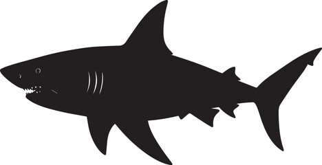 Obraz premium Ocean Shark Silhouette Vector Illustration