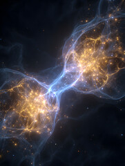 Quantum Entanglement Visualization with Glowing Particles in Space