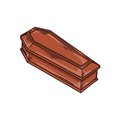 illustration of a Wooden Funeral Casket