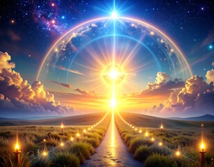 Heavenly path to a celestial cross