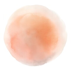 Abstract Peach Watercolor Circle Stain on White Background for Graphic Design