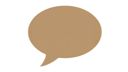 Empty brown speech bubble with a natural textured appearance, perfect for creative messaging, dialogue, or thought expression in various design projects and communication concepts
