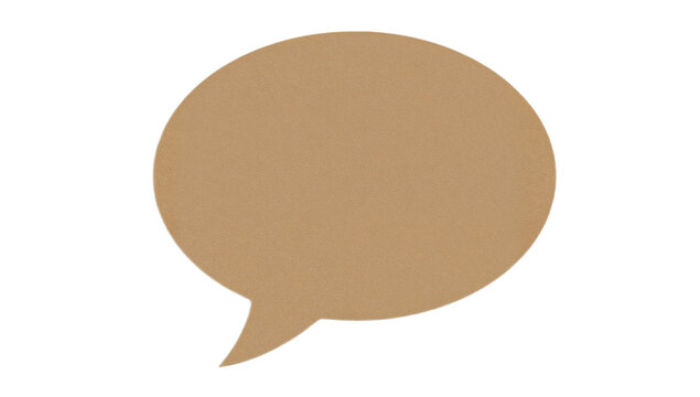 Empty brown speech bubble with a natural textured appearance, perfect for creative messaging, dialogue, or thought expression in various design projects and communication concepts - Powered by Adobe