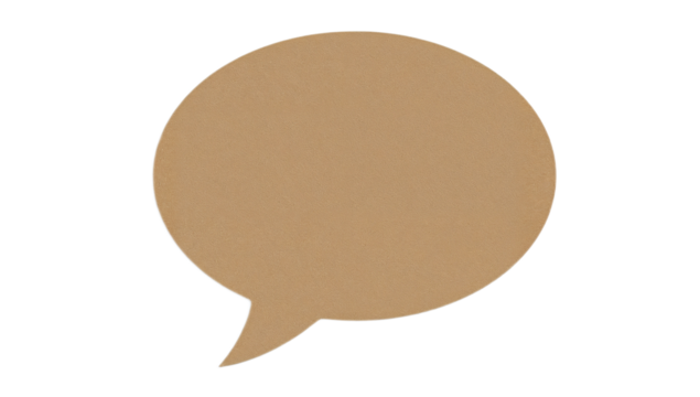 Empty brown speech bubble with a natural textured appearance, perfect for creative messaging, dialogue, or thought expression in various design projects and communication concepts