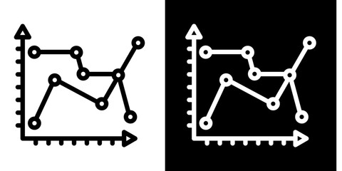Crossed Lines Graph  Icon Set White Style Collection
