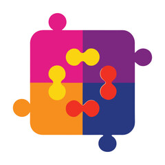Puzzle pieces colorful illustration teamwork concept integration solution design idea

