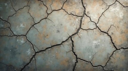 Fototapeta premium Cracked Earth Texture with Brown and Blue Tones background