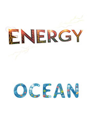 Dynamic ENERGY meets serene OCEAN with vibrant lightning and playful aquatic elements sparking inspiration
