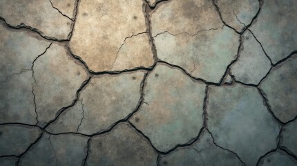 Obraz premium Cracked Earth Texture with Brown and Green Tones background