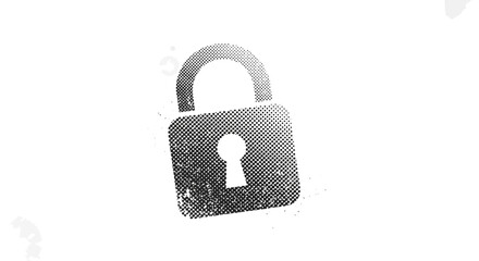 Distressed Halftone Lock Icon © Vektor