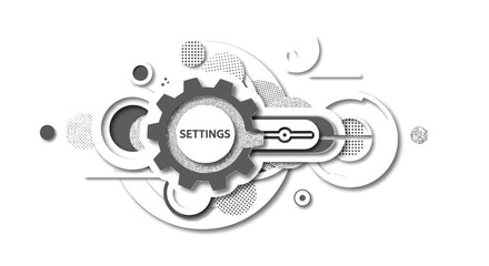 Fototapeta premium Abstract Settings Icon with Gear and Control