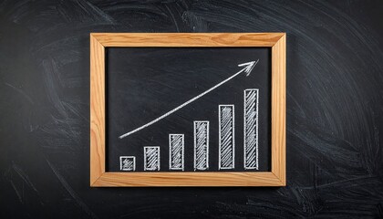Chalkboard graph of upward trend