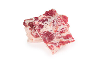 Obraz premium Raw Pork Belly Slices with Skin On - Fresh Marbled Meat for Barbecue and Cooking