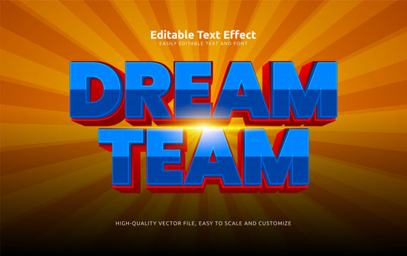 dream team editable text effect