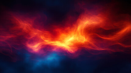 Dramatic smoke and fog in contrasting vivid red, blue, and purple colors