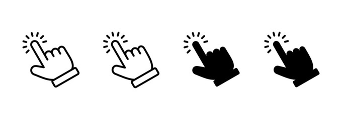 Hand click icon vector. pointer sign and symbol. hand cursor icon