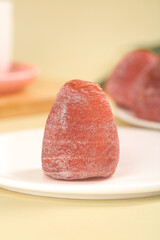 Dried Persimmon Fruit from Fuping Shaanxi China Traditional Sweet Preserved Food on White Plate
