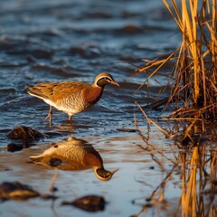 great crested grebe in water