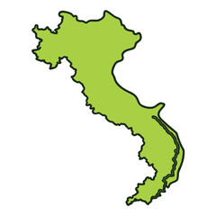 Fototapeta premium Map of Italy Outline Green Vector Illustration