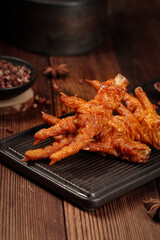 Spicy Marinated Chicken Feet Claw Snack with Soy Sauce Asian Appetizer Food