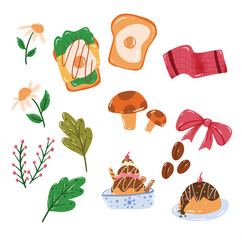 morning breeze illustration set vector