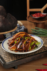 Chinese Kelp Seaweed Salad with Vegetables on White Plate Asian Cuisine Food Photography