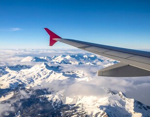 High-altitude view of snow-capped mountains