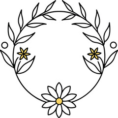 Elegant Floral Wreath Decorative Element Art