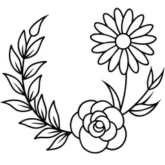 Simple Floral Garland with Rose and Daisy