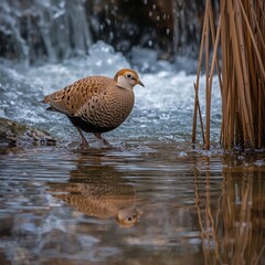 Chukar in the river