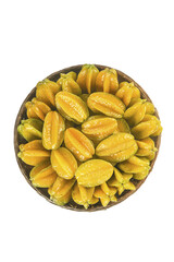 Fresh Yellow Star Fruit Carambola in Wicker Basket from Zhangzhou Fujian China Tropical Exotic Fruit Harvest