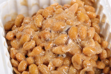 Japanese Natto Fermented Soybeans with Sticky Strings Traditional Healthy Food Ingredient