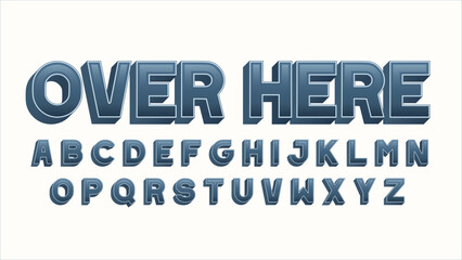 3d uppercase metallic isolated letters