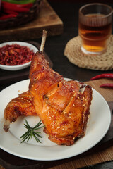 Szechuan Roasted Rabbit Leg Chinese Cuisine Spicy Traditional Dishes Display