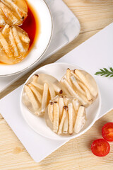 Xiamen Specialty Seafood Tapas - Razor Clam Jelly Cuisine Showcase on Bamboo