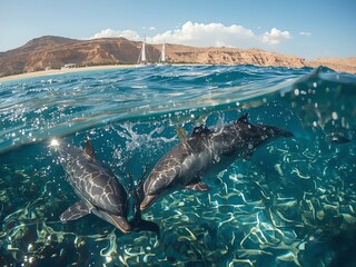 Fototapeta premium dolphin in the sea