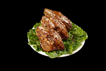 Shuangliu Spicy Braised Rabbit Head Chinese Cuisine Traditional Dish with Vegetables