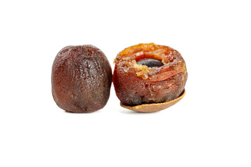 Dried Chinese Jujube Dates on White Background - Traditional Asian Fruit