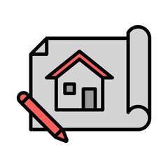 House Project Icon Vector Illustration Color Version