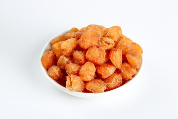 Dried Longan Fruit in White Bowl - Yunnan Traditional Chinese Snack and Cooking Ingredient
