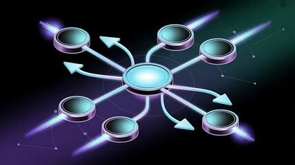 Network Hub Data Flow System Connections Technology