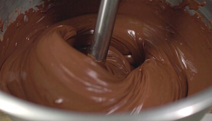 Chocolate being mixed in a bowl