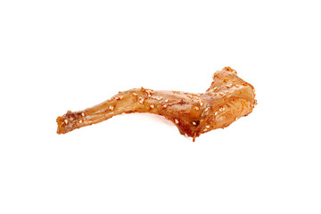 Spicy Szechuan Rabbit Leg with Sesame Seeds Traditional Chinese Cuisine on White Background