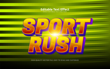sport rush editable text effect