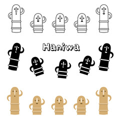 かわいい埴輪のイラスト　古墳時代をモチーフにしたシンプルで親しみやすいベクター素材