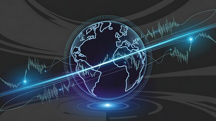 Global Data Network Visualization World Map Technology Analytics