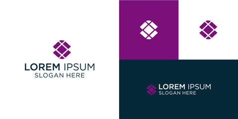 Dynamic purple geometric logo design that communicates innovation and modern elegance, perfect for tech companies, creative agencies, and forward-thinking brands seeking a memorable identity