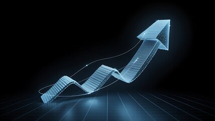 Futuristic Upward Trend Arrow Growth Progress Data