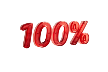 100% icon symbol 3d effect